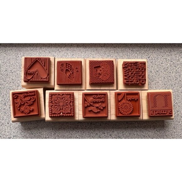 Stampin' Up Cute By The Inch Set of 9 Rubber Stamps - Picture 3 of 4